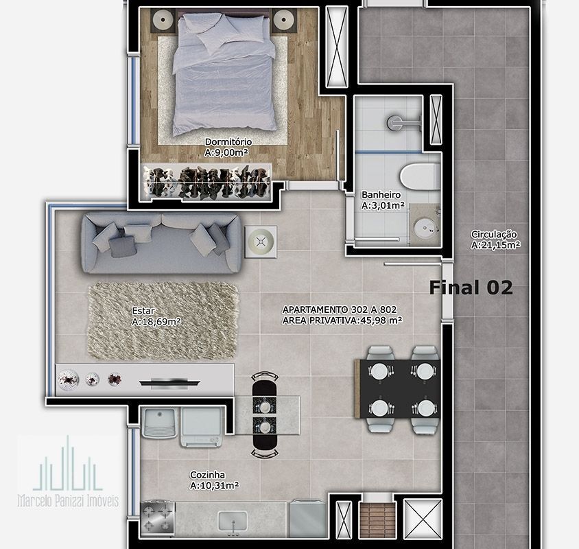 Apartamento à venda com 1 quarto, 45m² - Foto 12