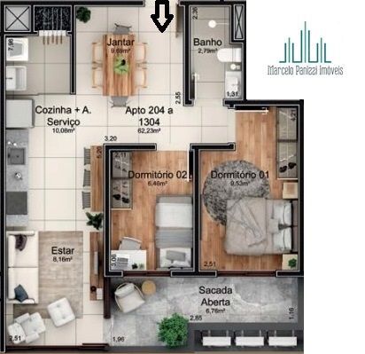 Apartamento à venda com 2 quartos, 53m² - Foto 9