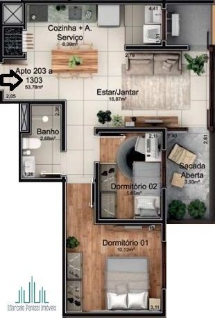 Apartamento à venda com 2 quartos, 53m² - Foto 8