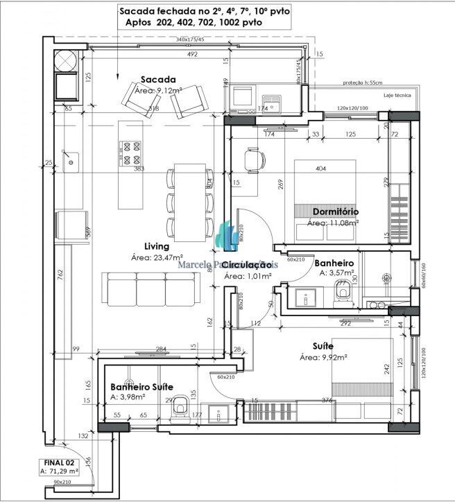 Apartamento à venda com 2 quartos, 71m² - Foto 8