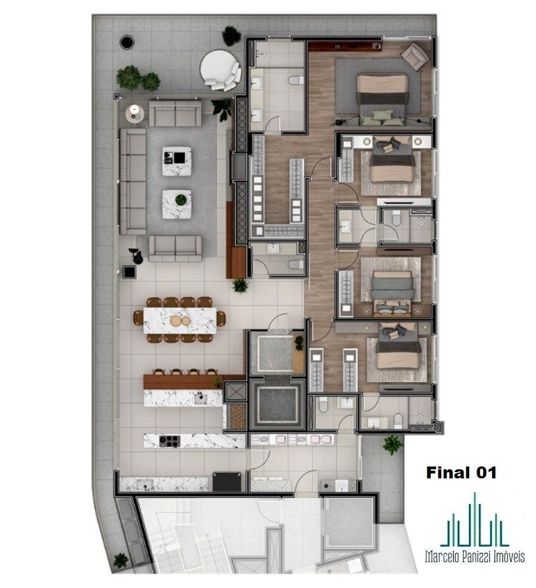 Apartamento à venda com 4 quartos, 279m² - Foto 22