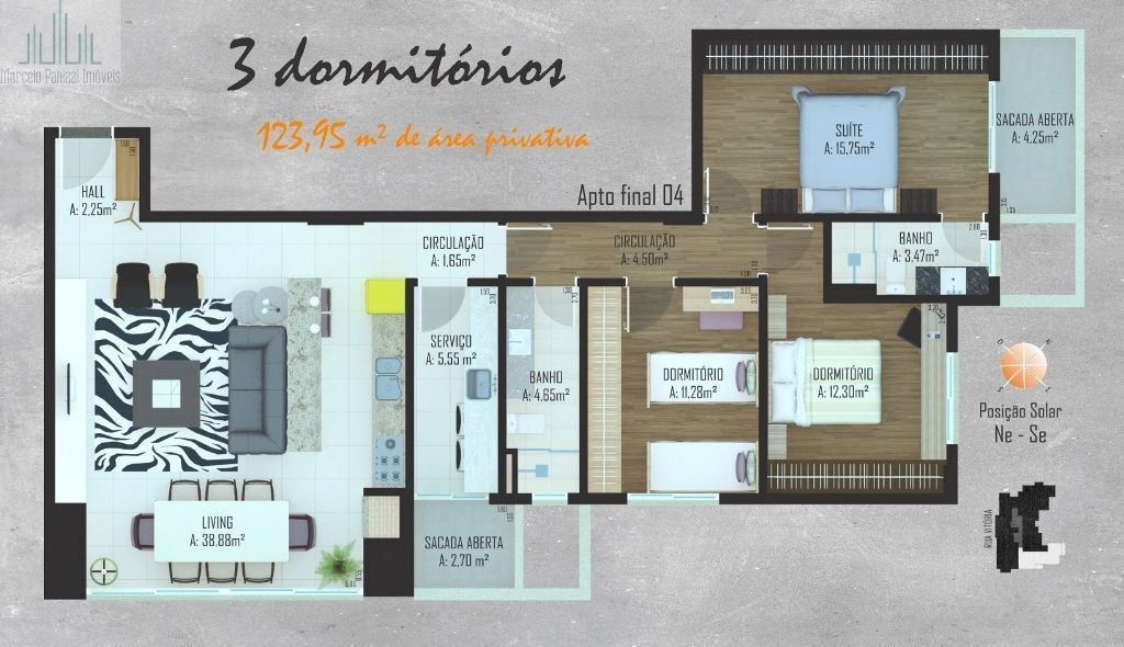 Apartamento à venda com 3 quartos, 123m² - Foto 8