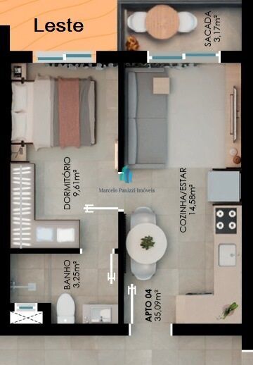 Apartamento à venda com 1 quarto, 35m² - Foto 10