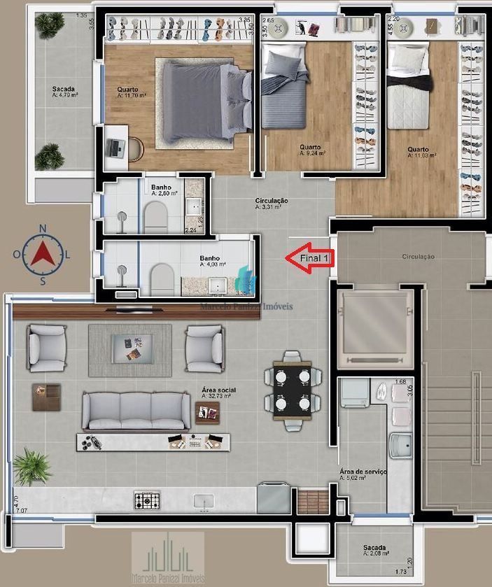 Apartamento à venda com 3 quartos, 104m² - Foto 17