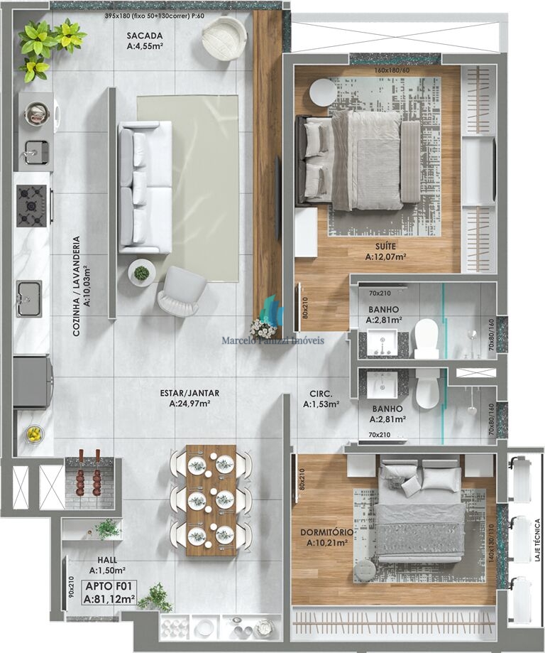 Apartamento à venda com 2 quartos, 81m² - Foto 3