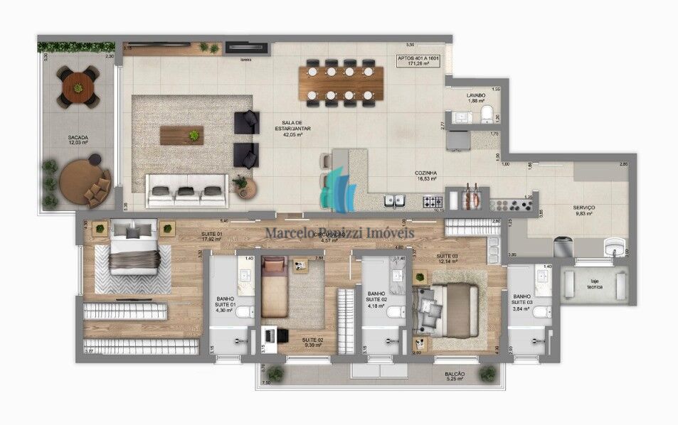 Apartamento, 3 quartos, 171 m² - Foto 11