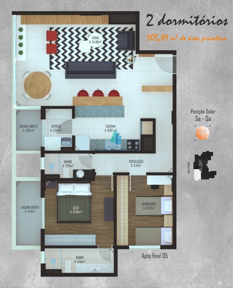 Apartamento à venda com 2 quartos, 105m² - Foto 15