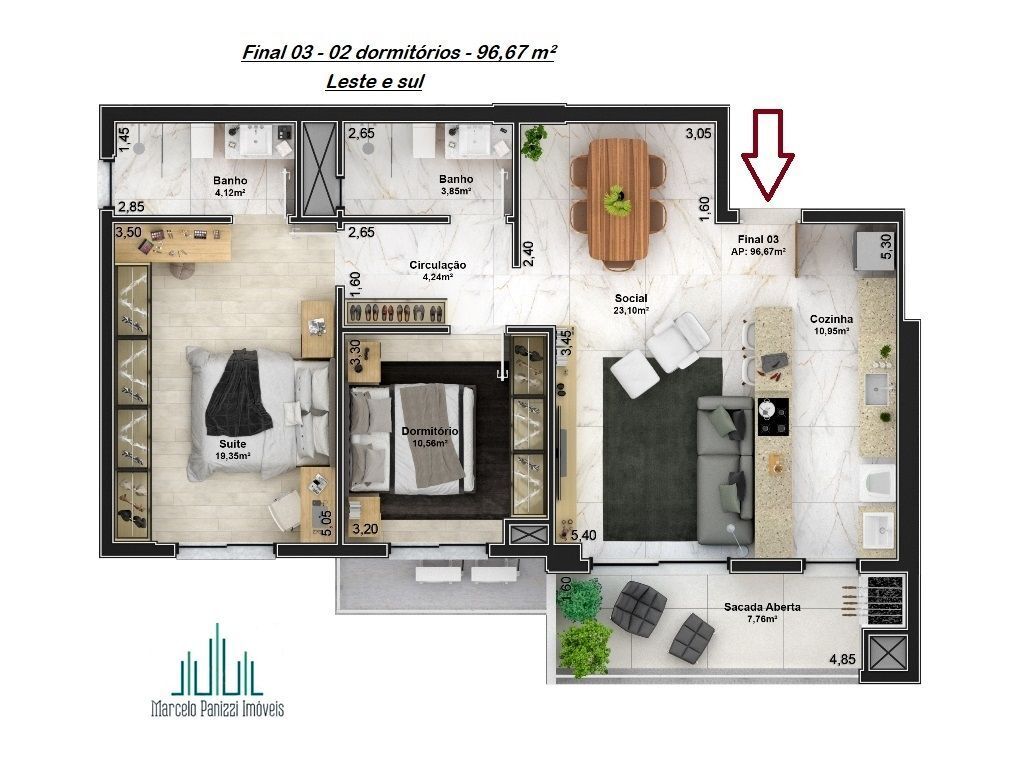 Apartamento à venda com 2 quartos, 96m² - Foto 19