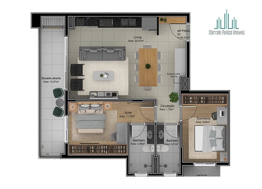 Apartamento à venda com 2 quartos, 84m² - Foto 9