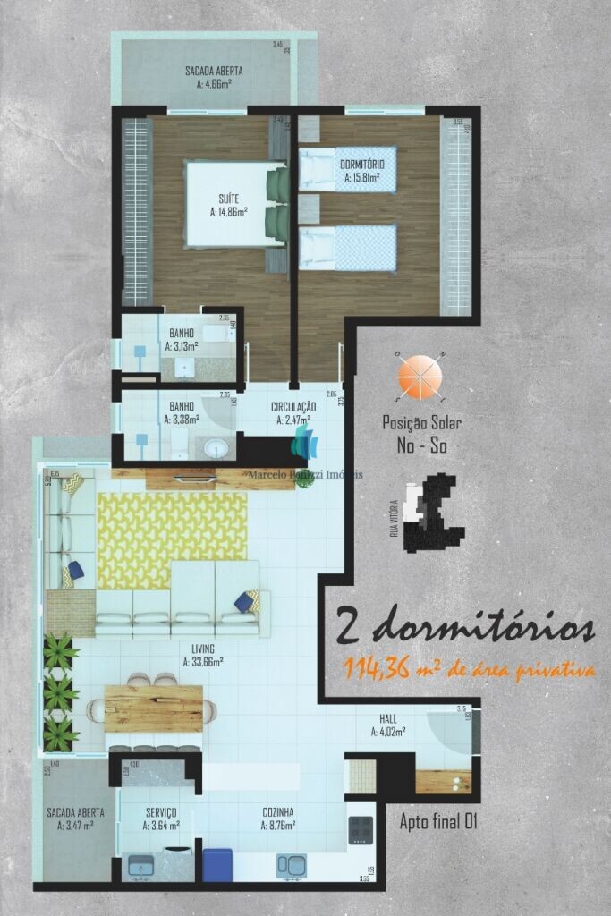 Apartamento à venda com 2 quartos, 114m² - Foto 15