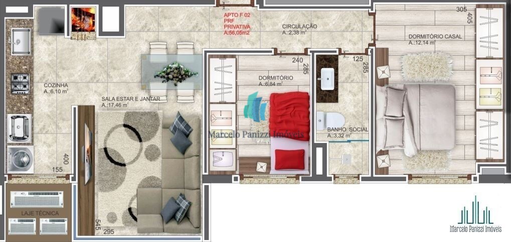 Apartamento à venda com 2 quartos, 56m² - Foto 9