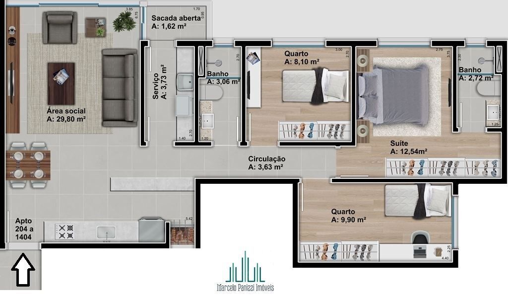 Apartamento à venda com 3 quartos, 84m² - Foto 8