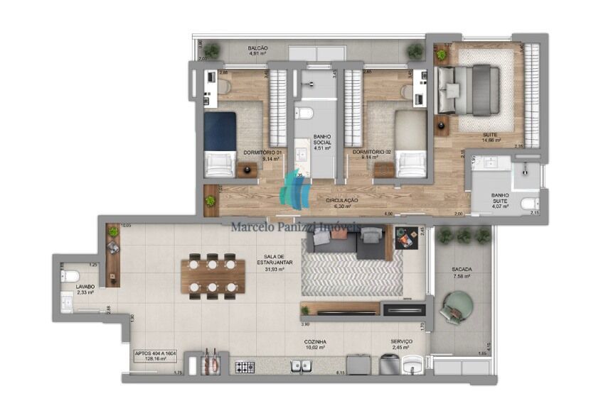 Apartamento à venda com 3 quartos, 128m² - Foto 15