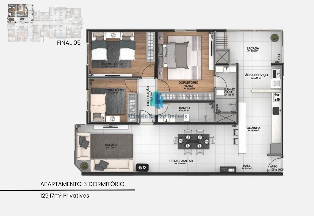 Apartamento à venda com 3 quartos, 129m² - Foto 11