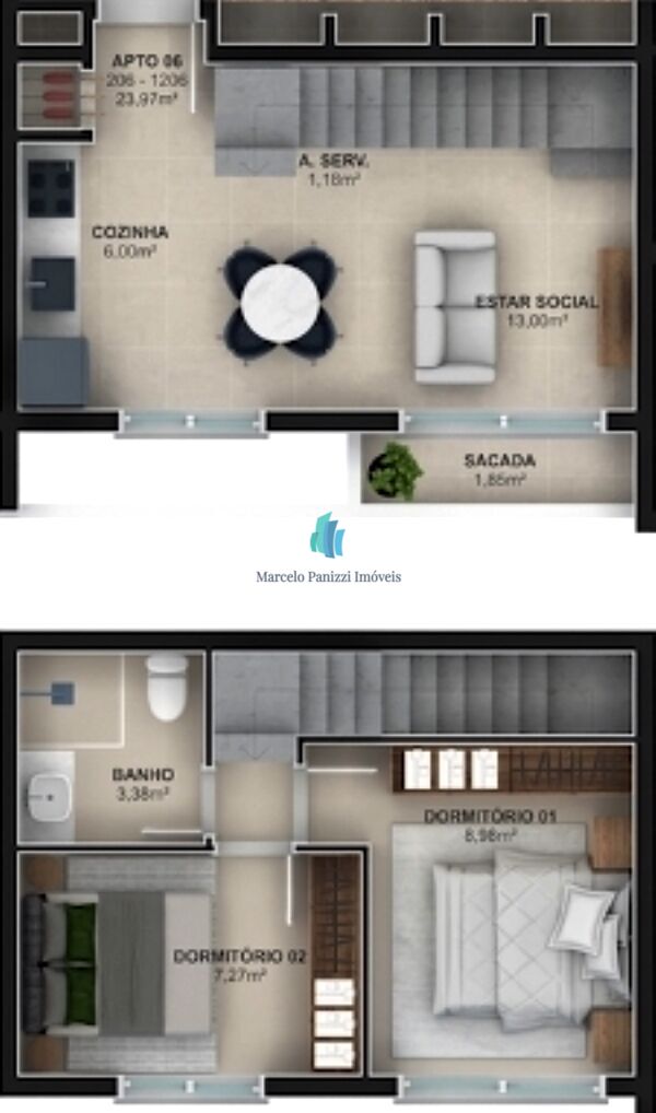 Apartamento à venda com 2 quartos, 49m² - Foto 10