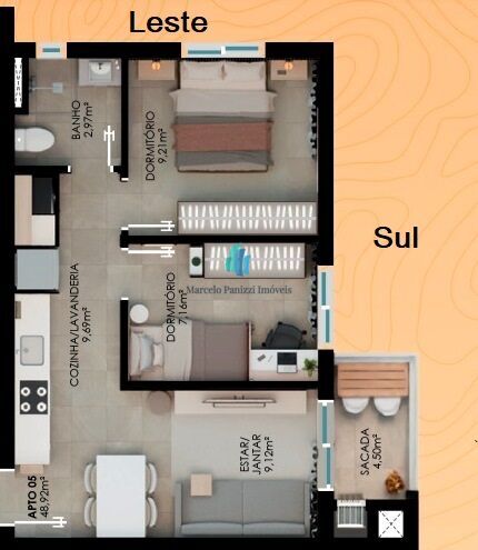 Apartamento à venda com 2 quartos, 48m² - Foto 11