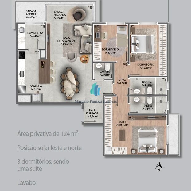 Apartamento à venda com 3 quartos, 124m² - Foto 10