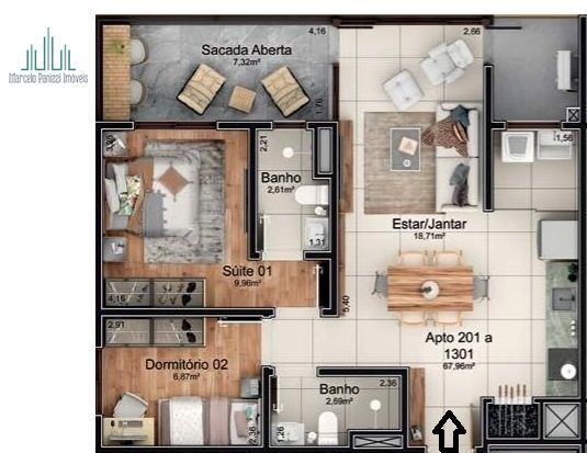 Apartamento à venda com 2 quartos, 67m² - Foto 8