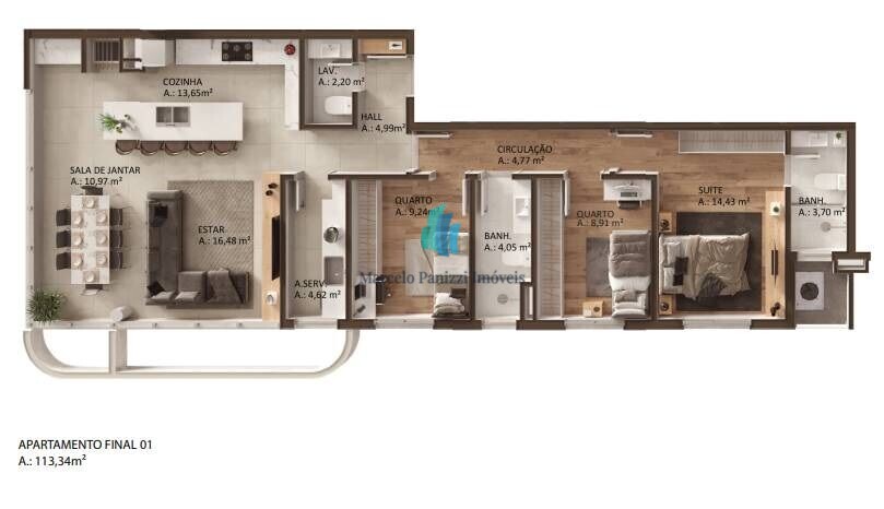 Apartamento à venda com 3 quartos, 113m² - Foto 12