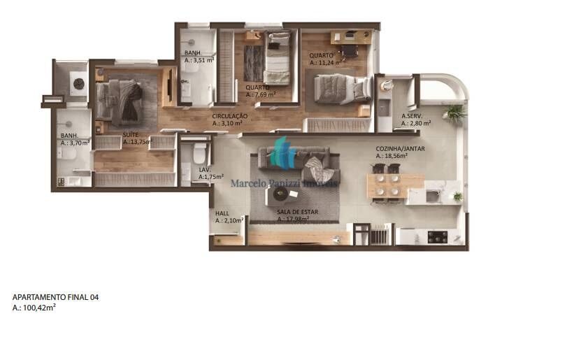 Apartamento à venda com 3 quartos, 113m² - Foto 15