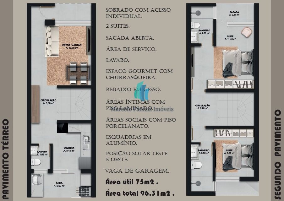 Sobrado à venda com 2 quartos, 75m² - Foto 7