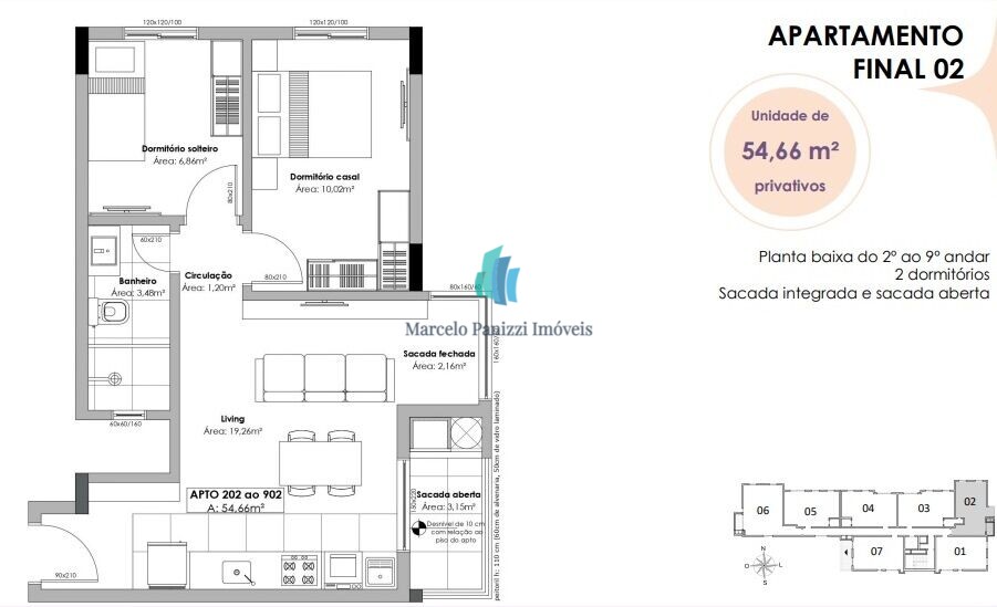 Apartamento à venda com 2 quartos, 54m² - Foto 13