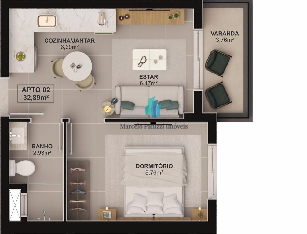 Apartamento à venda com 1 quarto, 32m² - Foto 13
