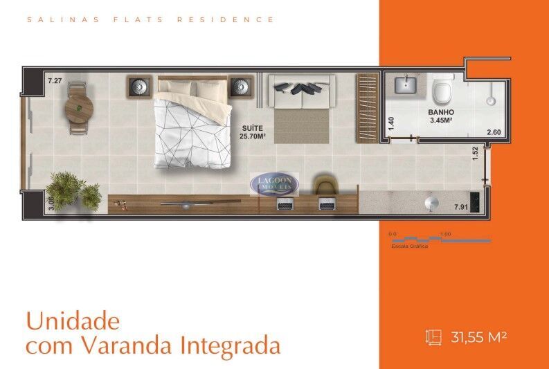 Flat/Apart Hotel, 1 quarto, 26 m² - Foto 11