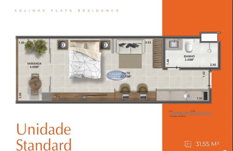 Flat/Apart Hotel, 1 quarto, 26 m² - Foto 10