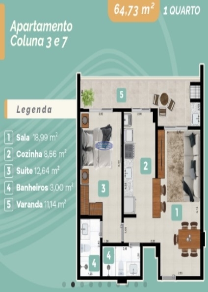 Apartamento à venda com 1 quarto, 61m² - Foto 30