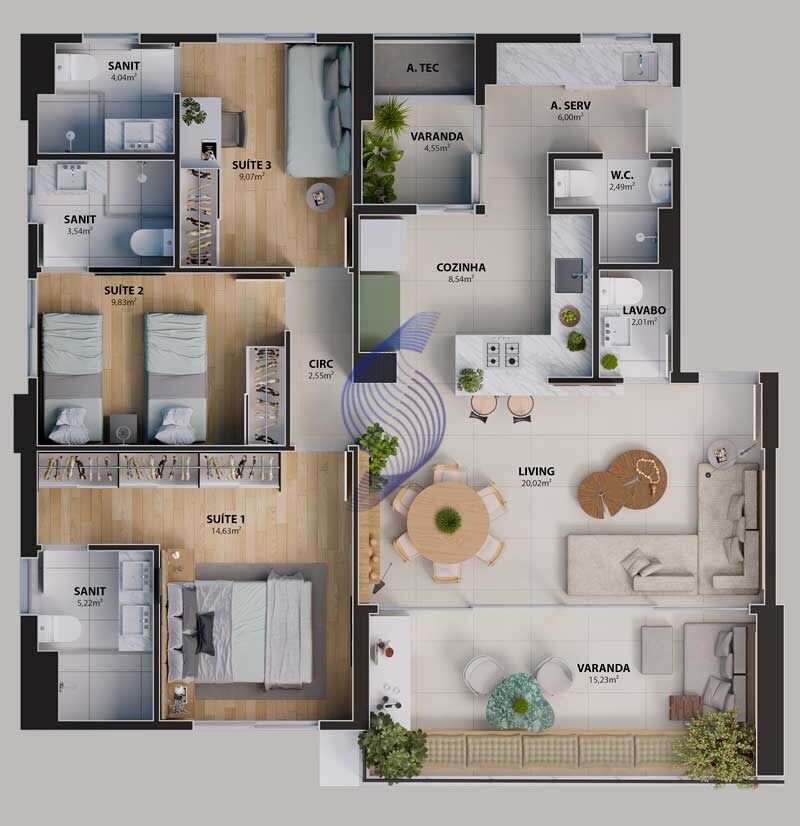 Apartamento, 3 quartos, 107 m² - Foto 4