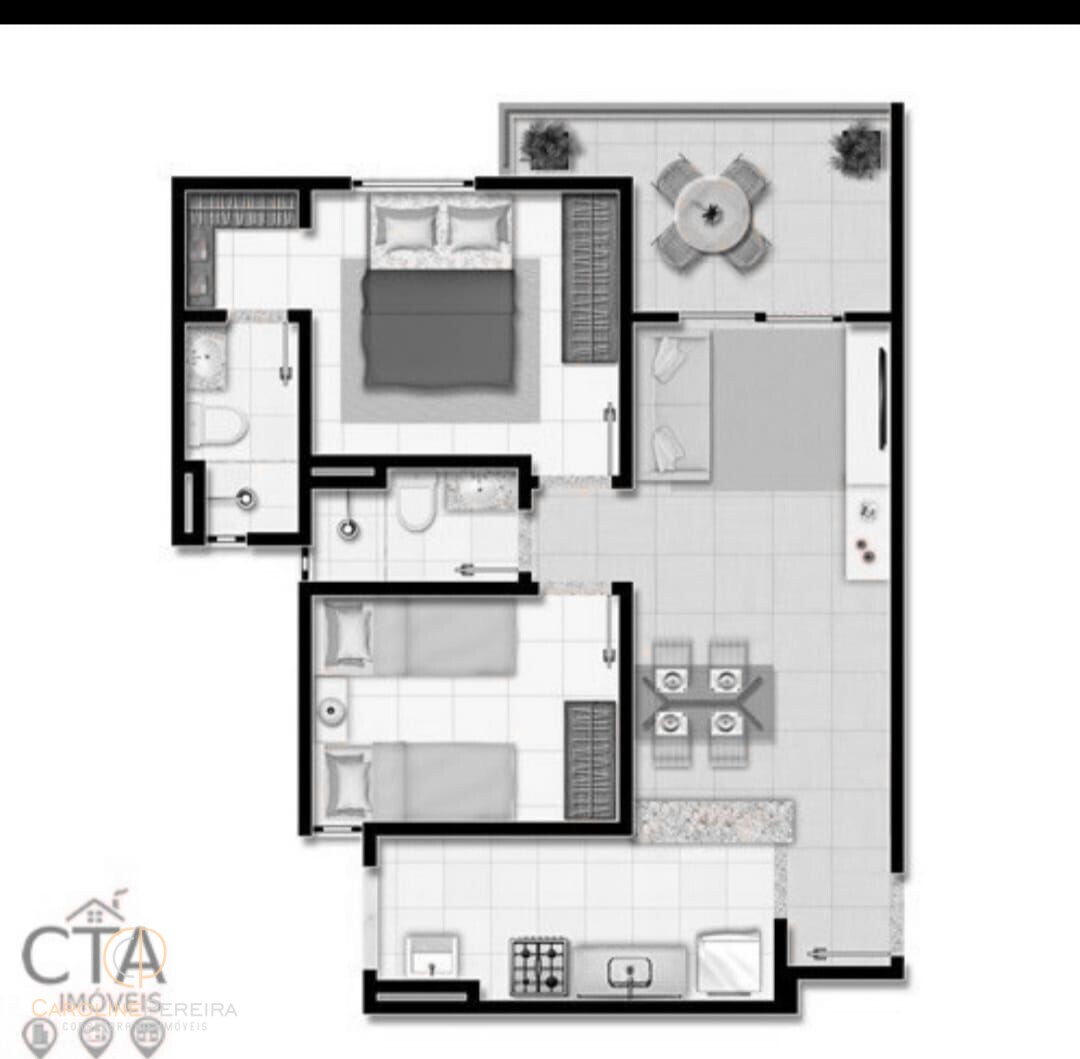 Apartamento à venda com 2 quartos, 58m² - Foto 2