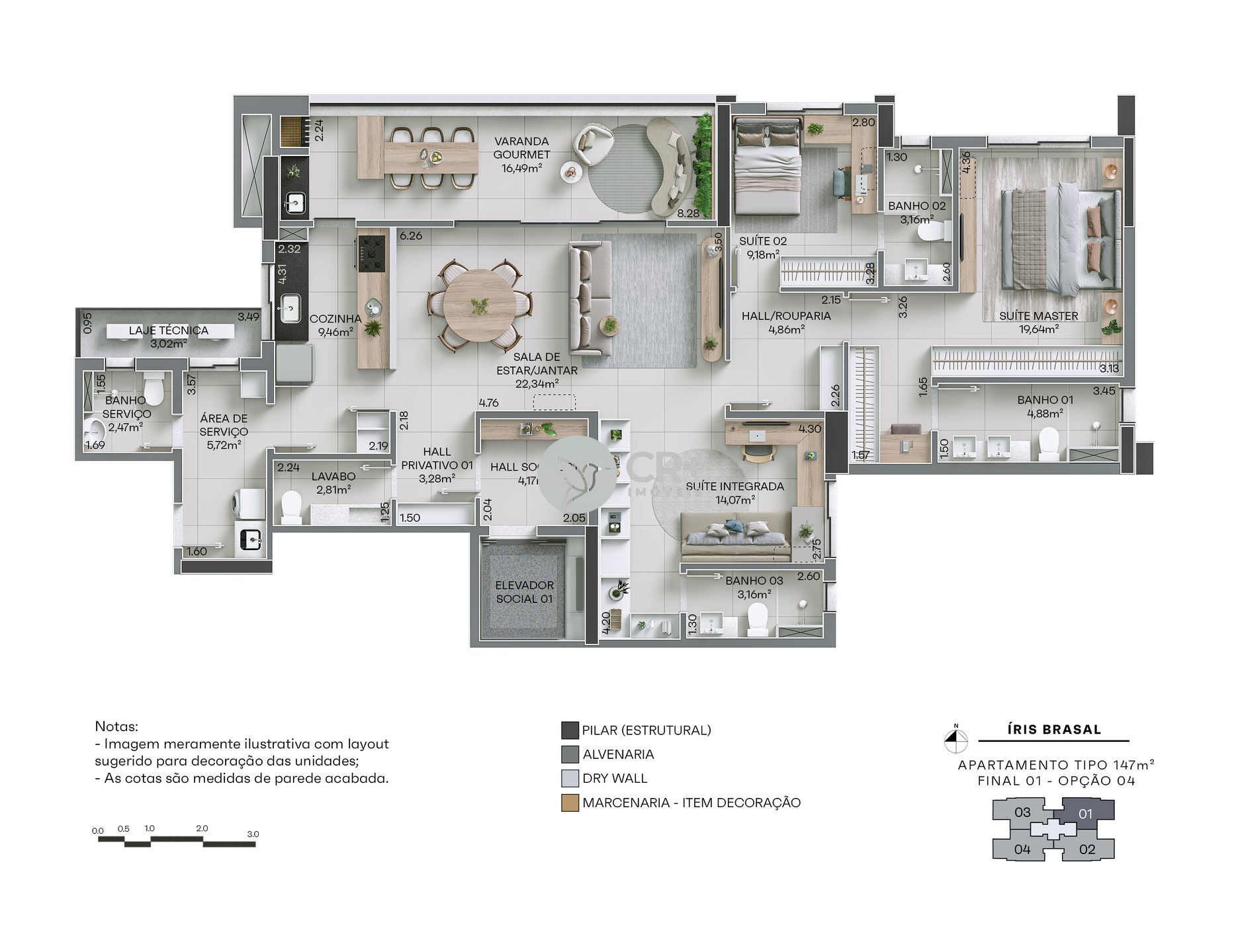 Apartamento à venda com 3 quartos, 147m² - Foto 34