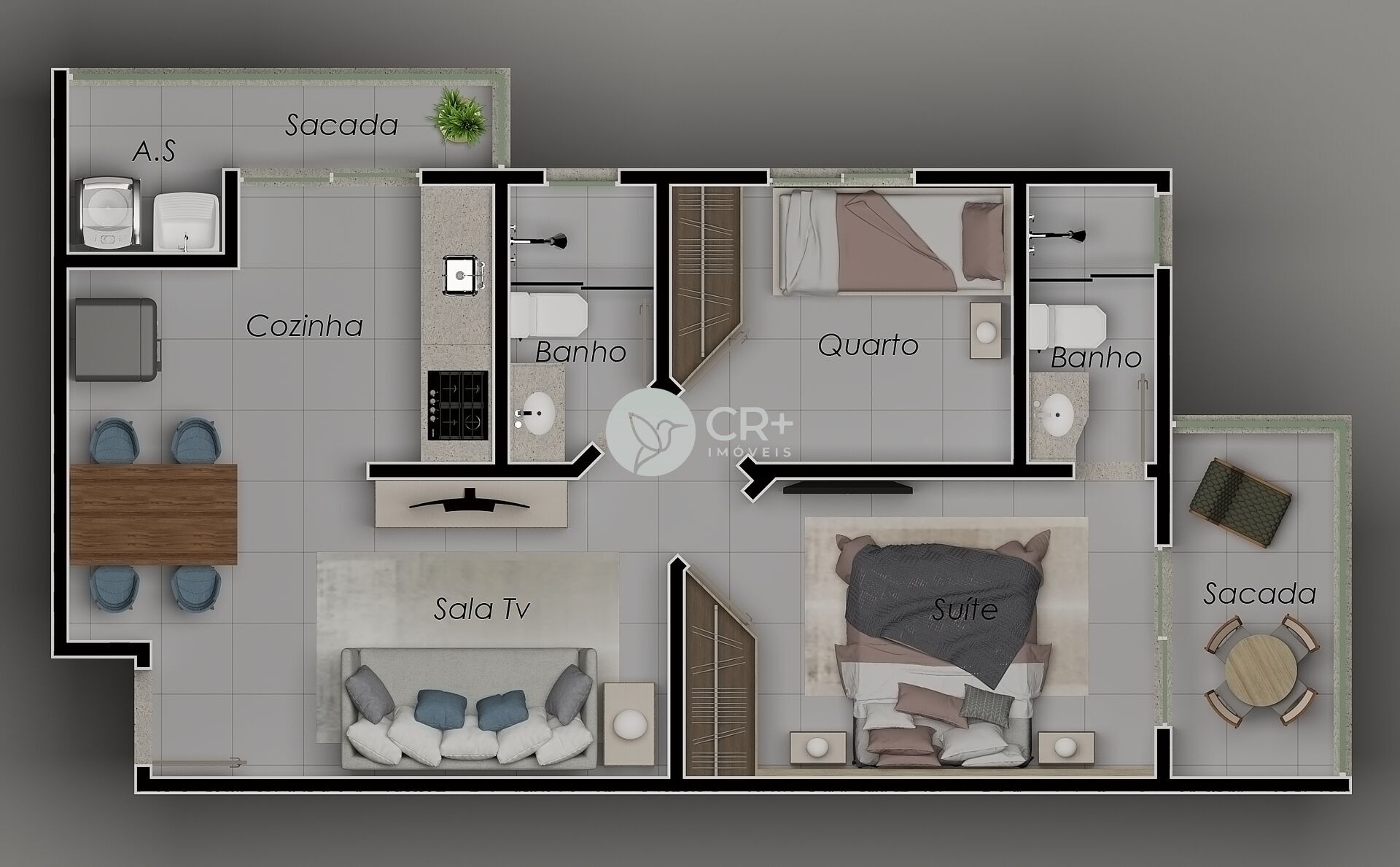 Apartamento à venda com 2 quartos, 55m² - Foto 3