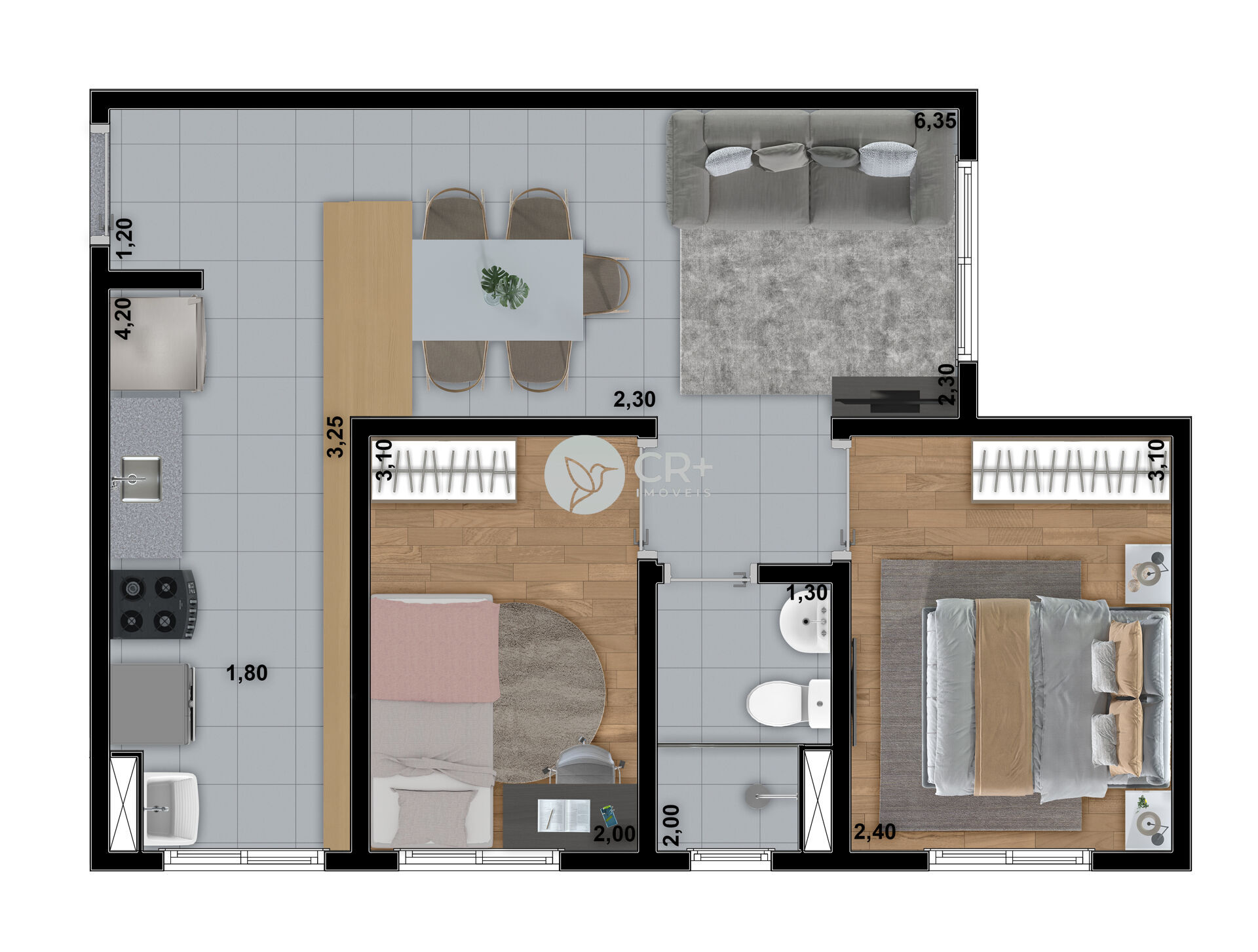 Apartamento à venda com 2 quartos, 43m² - Foto 3