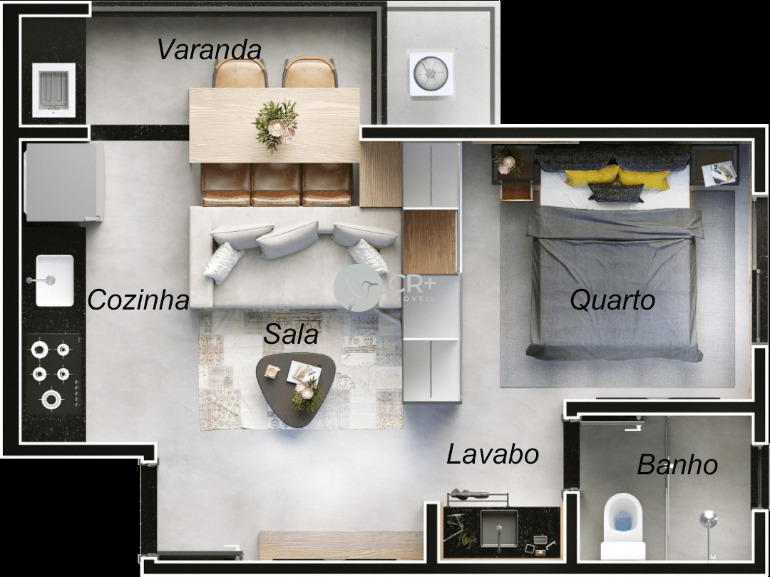 Apartamento à venda com 1 quarto, 34m² - Foto 8