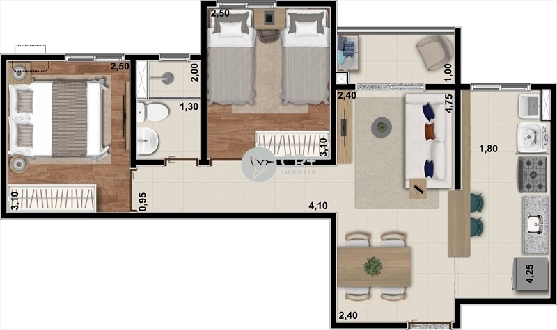 Apartamento à venda com 2 quartos, 51m² - Foto 5