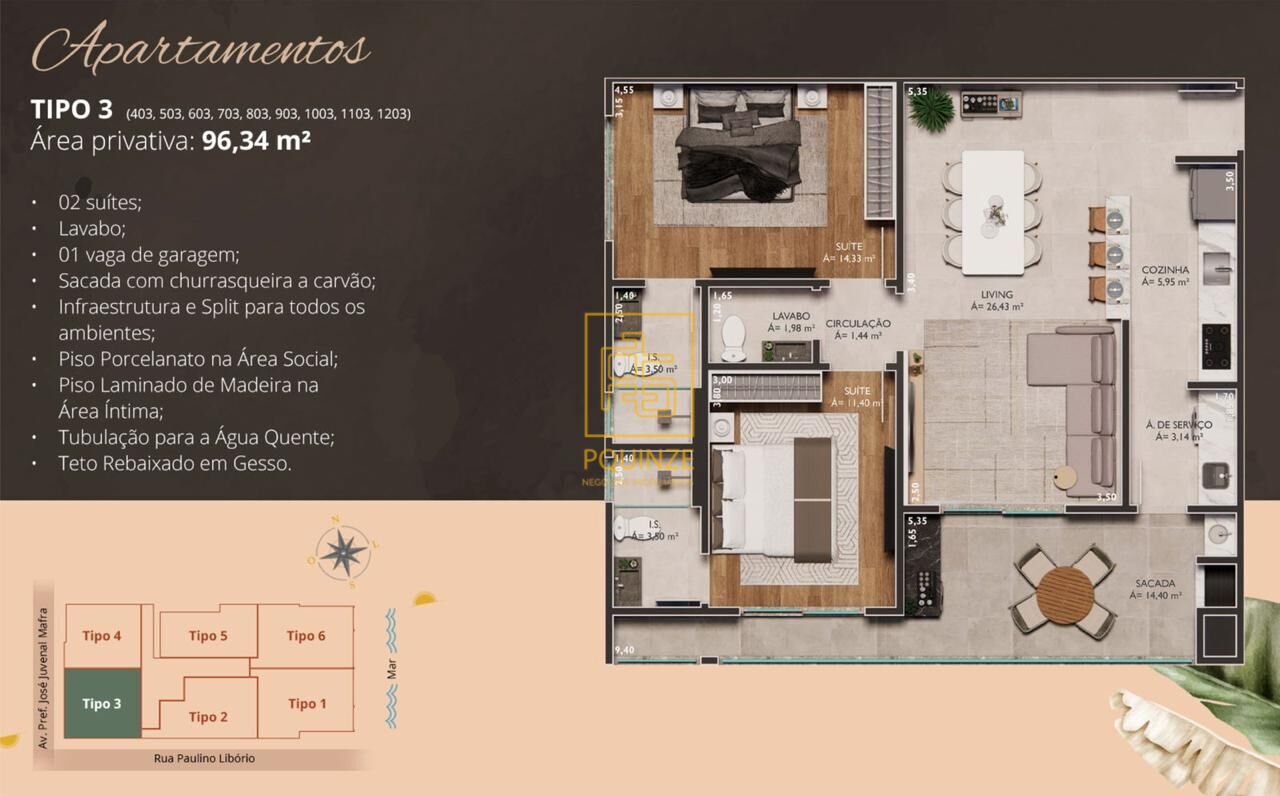 Apartamento no Residencial Ilha de Tenerife - Gravatá, Navegantes — foto 3