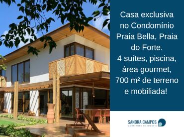 Venda de Casa no Condomínio Praia Bella: Luxo, Conforto e Exclusividade à Beira-Mar em Praia do Forte