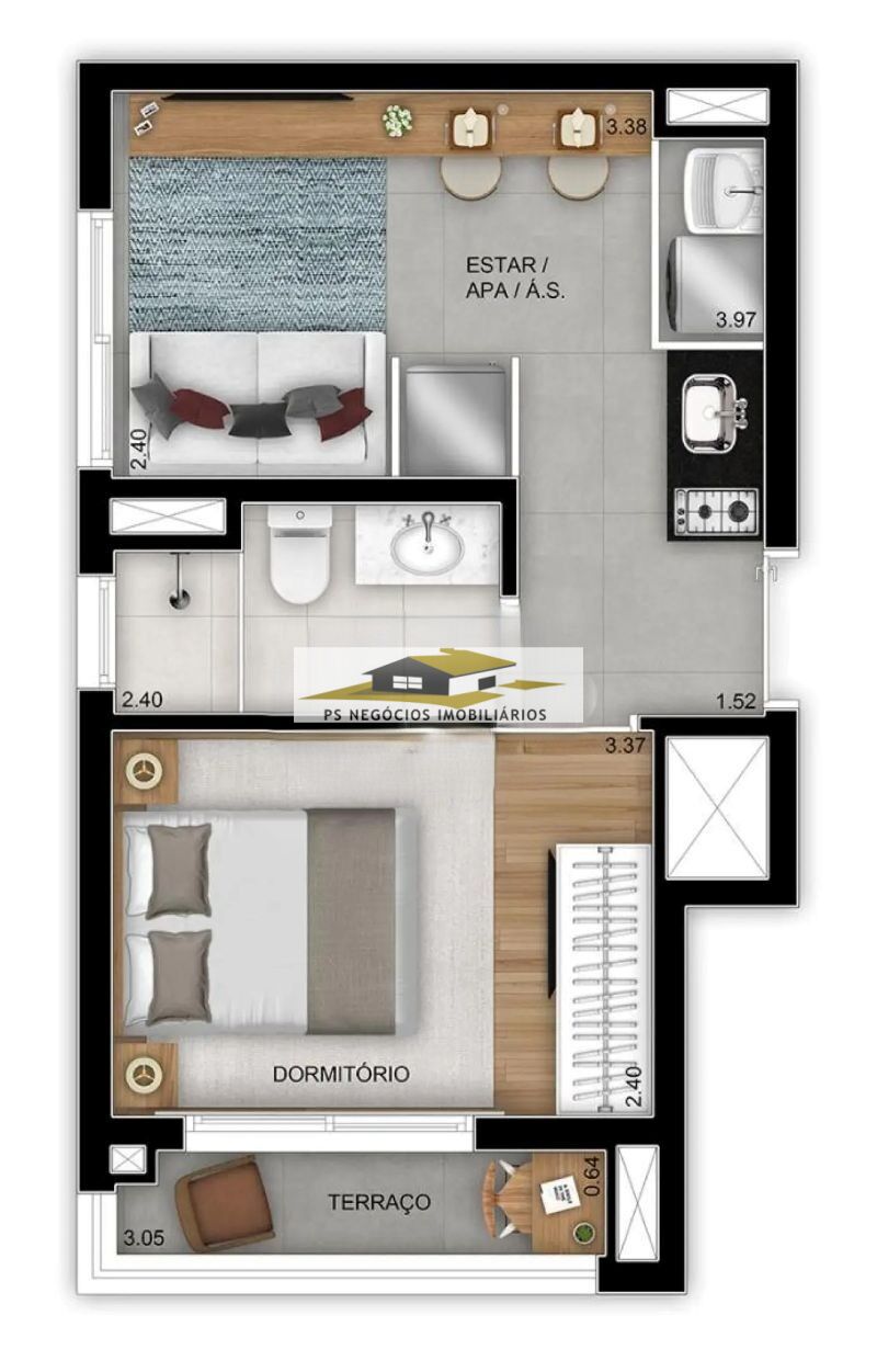 Apartamento à venda com 1 quarto, 31m² - Foto 27