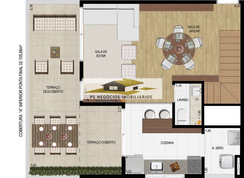 Cobertura à venda com 2 quartos, 105m² - Foto 1