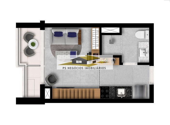 Apartamento, 1 quarto, 23 m² - Foto 2