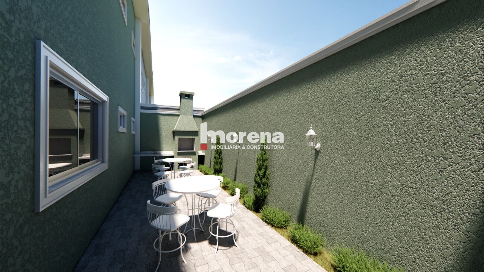 Área externa descoberta com espaço gourmet