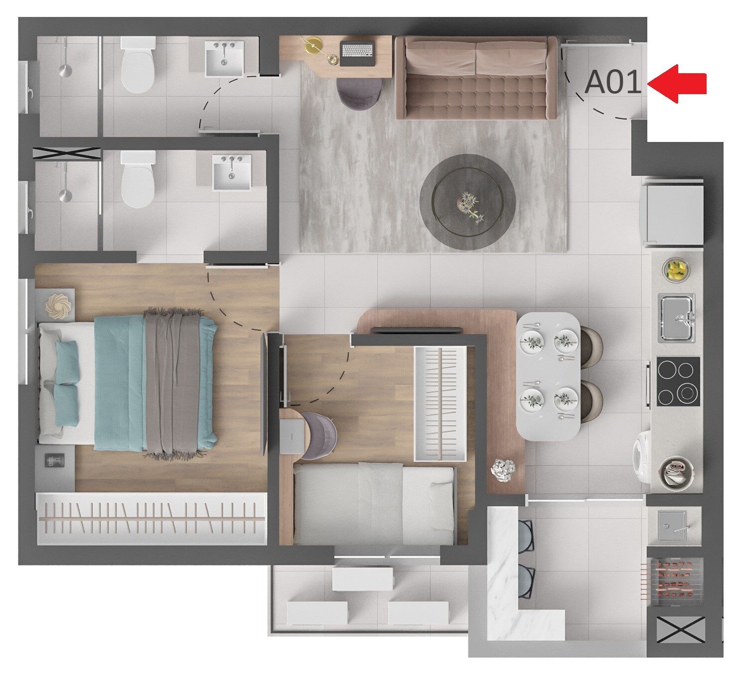 Apartamento, 2 quartos, 50 m² - Foto 17