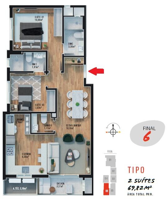 Apartamento à venda com 2 quartos, 70m² - Foto 13