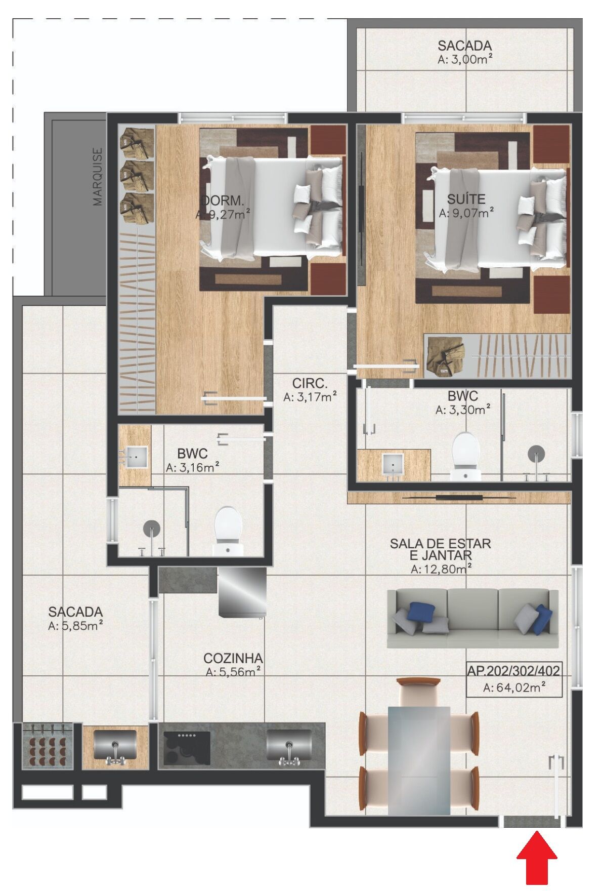 Apartamento à venda com 2 quartos, 64m² - Foto 13