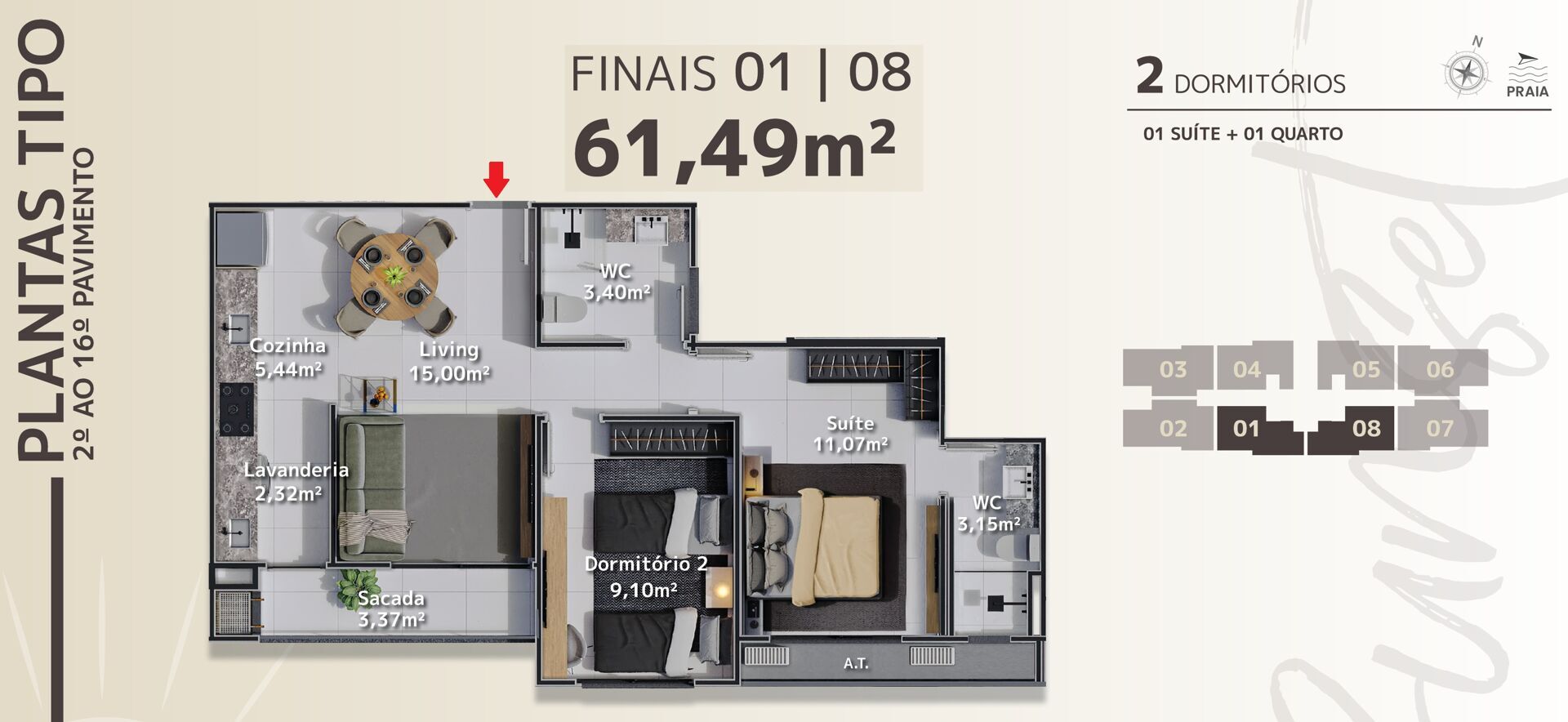 Apartamento à venda com 2 quartos, 61m² - Foto 17