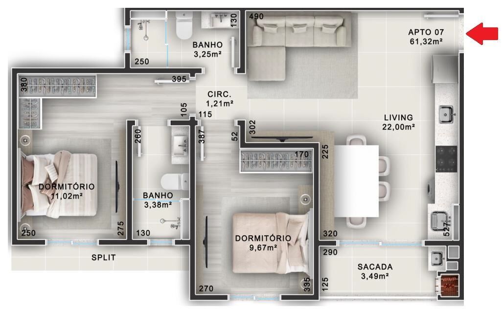 Apartamento, 2 quartos, 61 m² - Foto 14