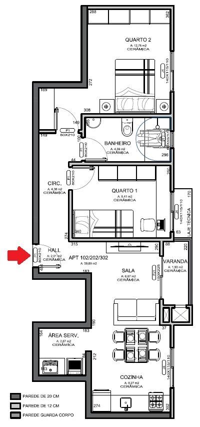 Apartamento à venda com 2 quartos, 59m² - Foto 13