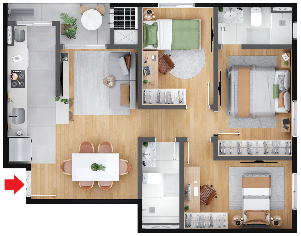 Apartamento, 3 quartos, 64 m² - Foto 14
